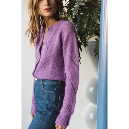 PURPLE CALEB CARDIGAN Venez acheter