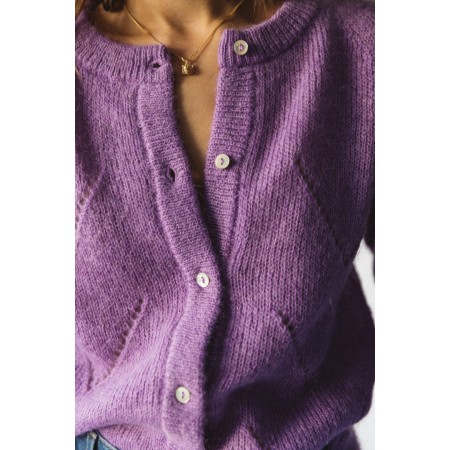 PURPLE CALEB CARDIGAN Venez acheter