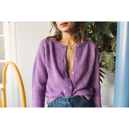 PURPLE CALEB CARDIGAN Venez acheter