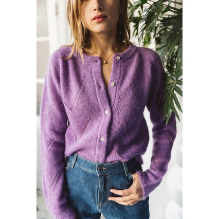 PURPLE CALEB CARDIGAN Venez acheter