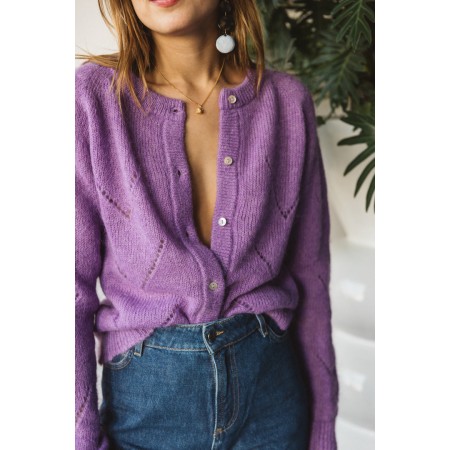 PURPLE CALEB CARDIGAN Venez acheter