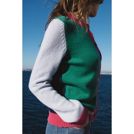 Blue, green and pink Fontaine cardigan l'achat 