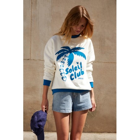 Sweat-shirt Harlow Soleil Club bleu et blanc hantent personnes