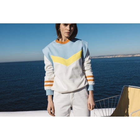 Fabulous blue and yellow sweatshirt de technologie