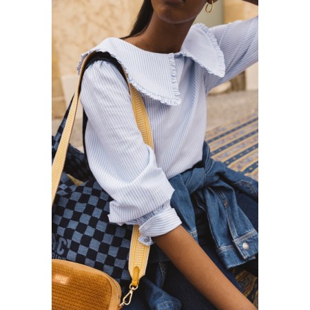 Blue and white striped Cezembre blouse chez Cornerstreet bien 