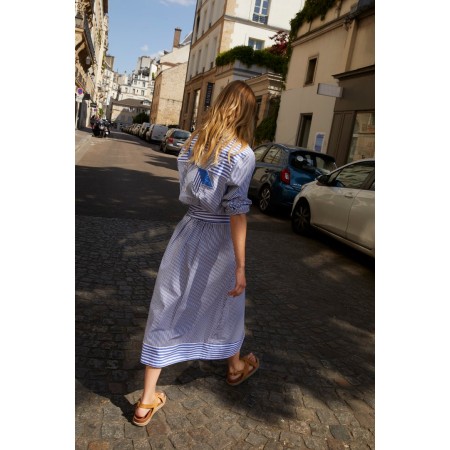 Blouse Lucky rayures bleu et blanc une grave pollution 