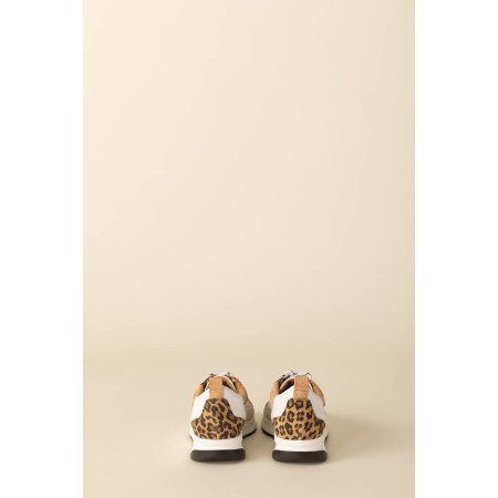 Maximilien ecru and leopard sneakers s'inspire de l'anatomie humaine