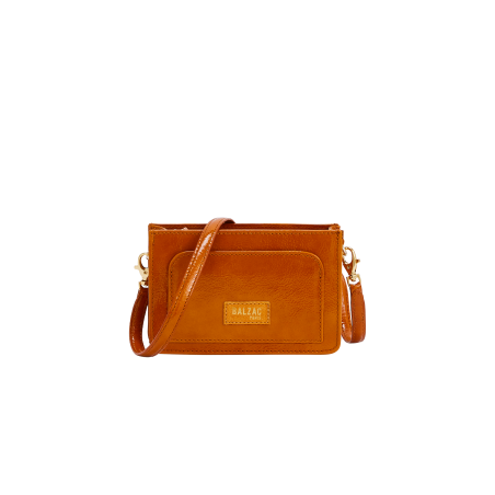 Mustard crumpled patent Martie bag pas cher 