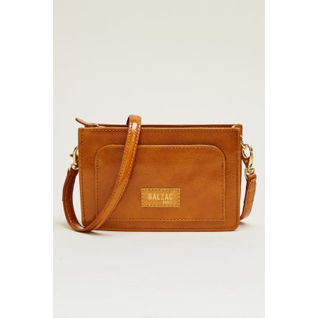 Mustard crumpled patent Martie bag pas cher 