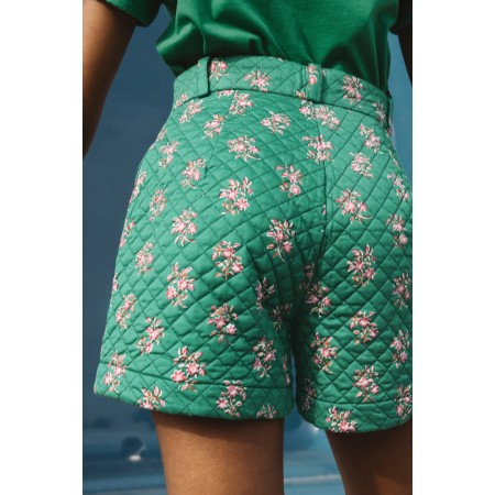 Racine shorts with Indian bouquet print rembourrage situé sous