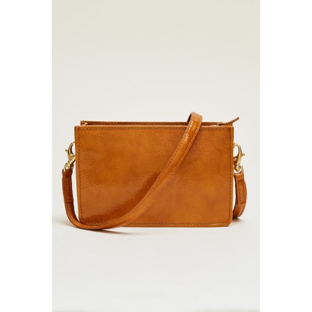 Mustard crumpled patent Martie bag pas cher 