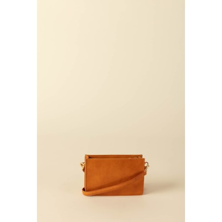 Mustard crumpled patent Martie bag pas cher 