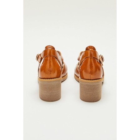 Corsaire mustard crumpled patent sandals online