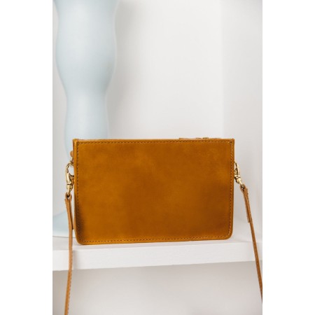 Mustard crumpled patent Martie bag pas cher 