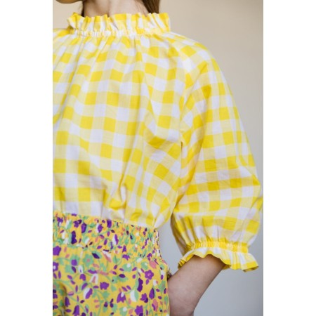 Friandise yellow gingham blouse de la marque