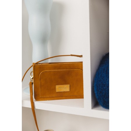 Mustard crumpled patent Martie bag pas cher 