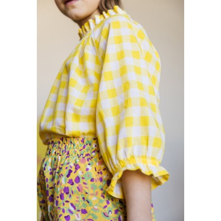 Friandise yellow gingham blouse de la marque