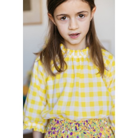 Friandise yellow gingham blouse de la marque