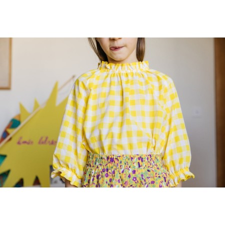 Friandise yellow gingham blouse de la marque