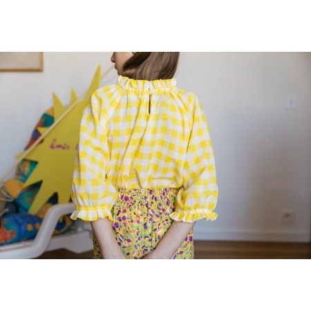 Friandise yellow gingham blouse de la marque