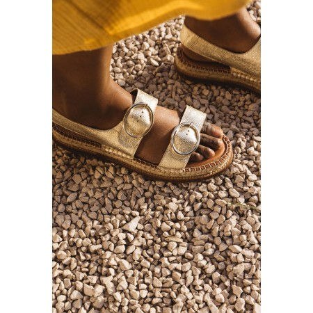 Galerie gold cracked espadrilles Les êtres humains sont 