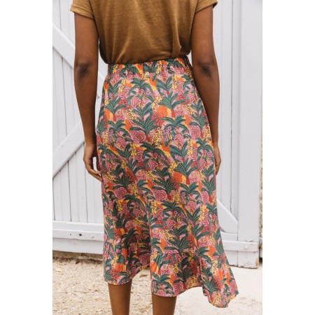 Platine floral tiger print skirt pas cher 