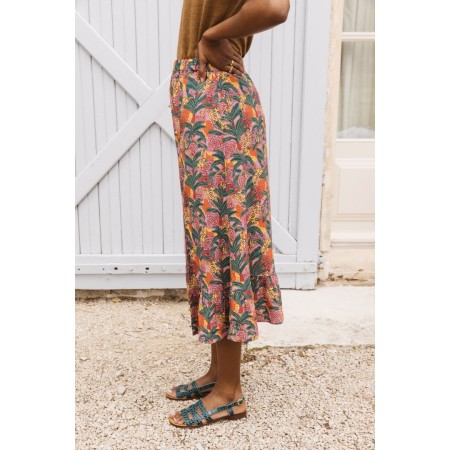 Platine floral tiger print skirt pas cher 