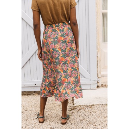 Platine floral tiger print skirt pas cher 