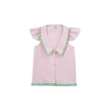 Pink gingham nostalgia blouse commande en ligne