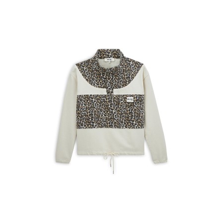 Prévert ecru and leopard sweatshirt Amélioration de cerveau avec