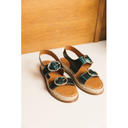 metallic green gallery espadrilles s'inspire de l'anatomie humaine