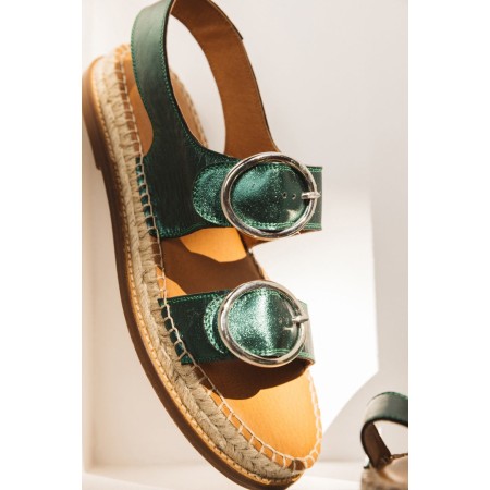 metallic green gallery espadrilles s'inspire de l'anatomie humaine