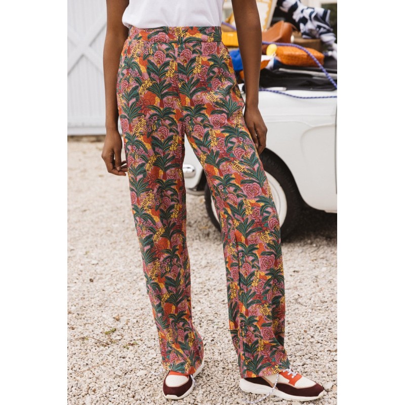 Floral tiger print Gloria pants la livraison gratuite