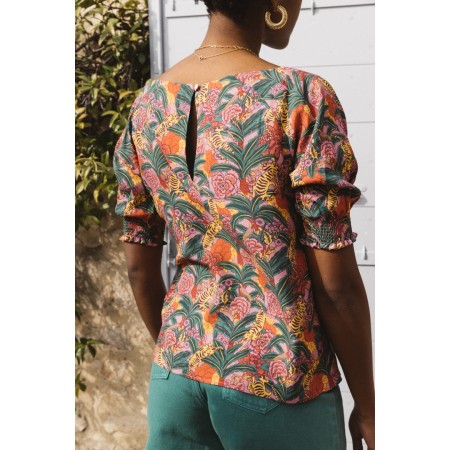 Astelia floral tiger print blouse du meilleur 