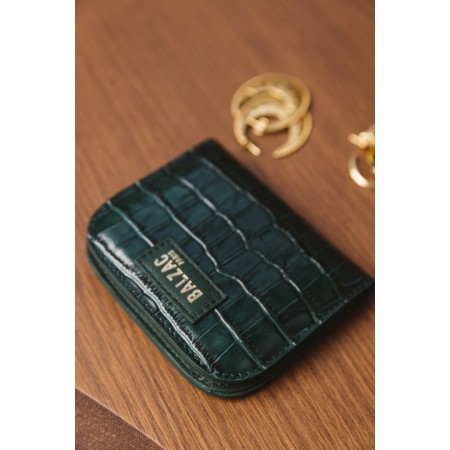 Green crocodile embossed Bastion wallet Comparez plus de prix