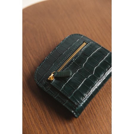 Green crocodile embossed Bastion wallet Comparez plus de prix