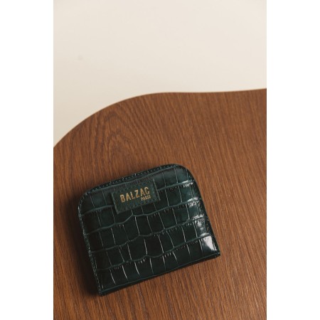 Green crocodile embossed Bastion wallet Comparez plus de prix