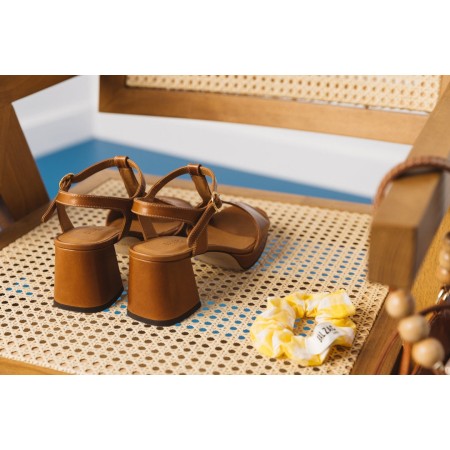 Cognac Reggiani sandals soldes