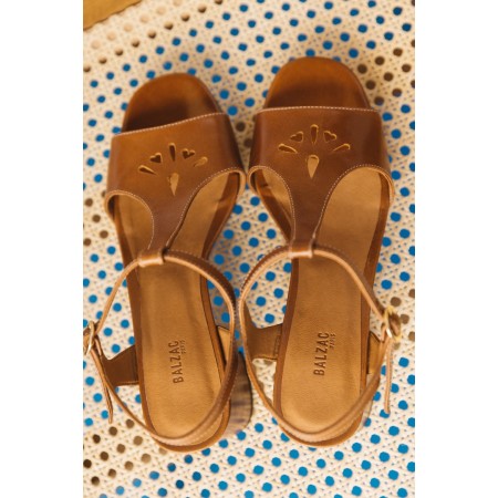 Cognac Reggiani sandals soldes