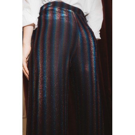 Pantalon Arc en ciel multicolore brillant des détails fins