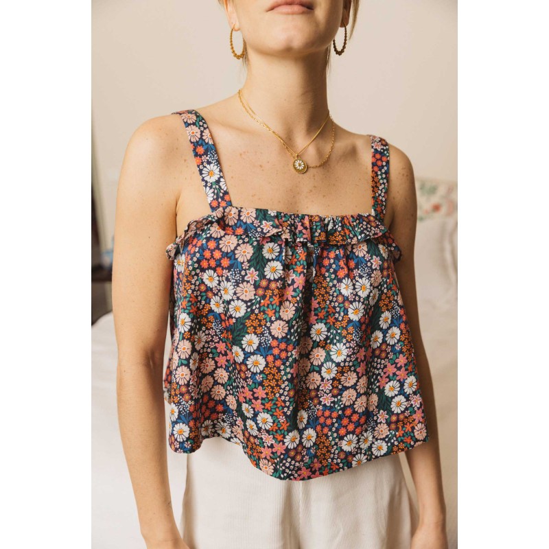 Yoga camisole with daisy print pas cheres