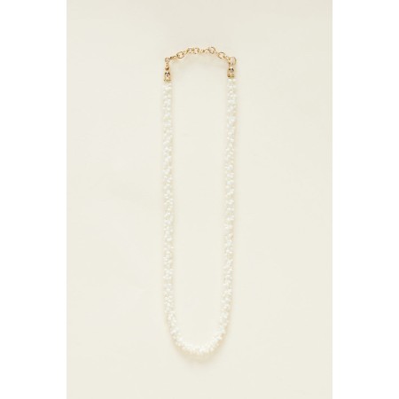 gold and white iris necklace 2024