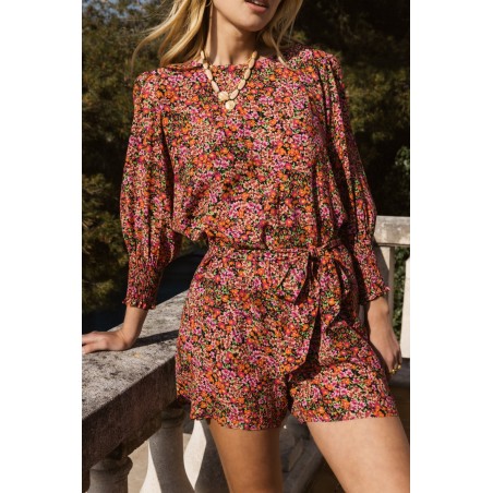 field flower print darling jumpsuit Jusqu'à 80% De Réduction