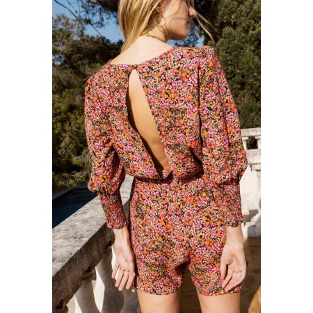 field flower print darling jumpsuit Jusqu'à 80% De Réduction