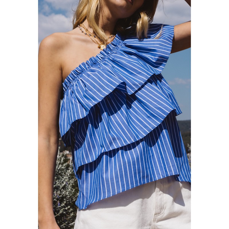 blue striped lily of the valley top en stock