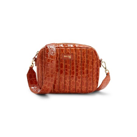 Orange crocodile embossed Cesar bag destockage