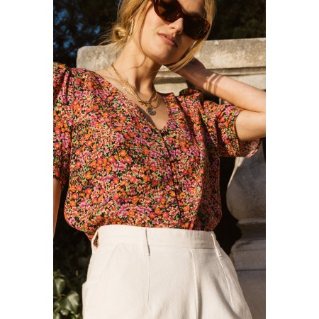 fleurette top with field flower print store