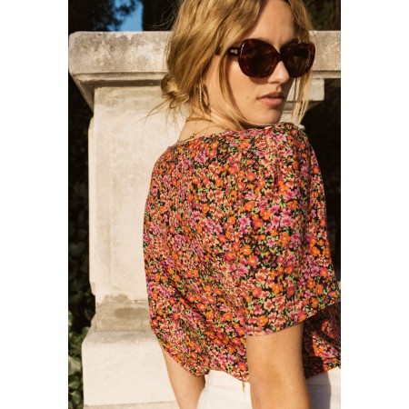 fleurette top with field flower print store