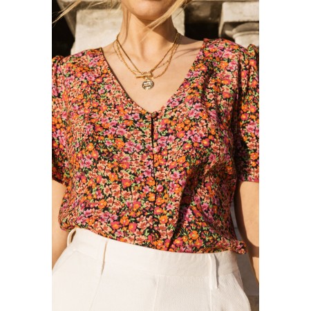 fleurette top with field flower print store