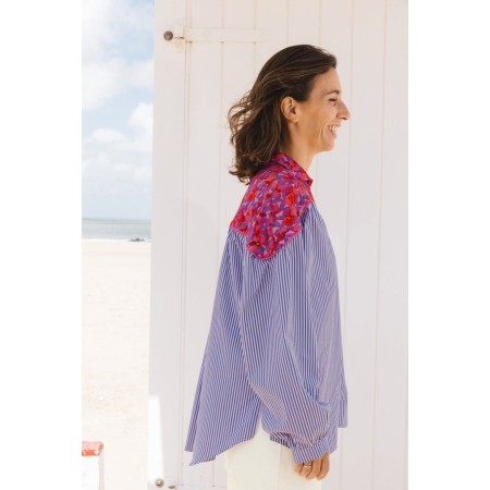 Nonante quatre purple and white blouse livraison gratuite